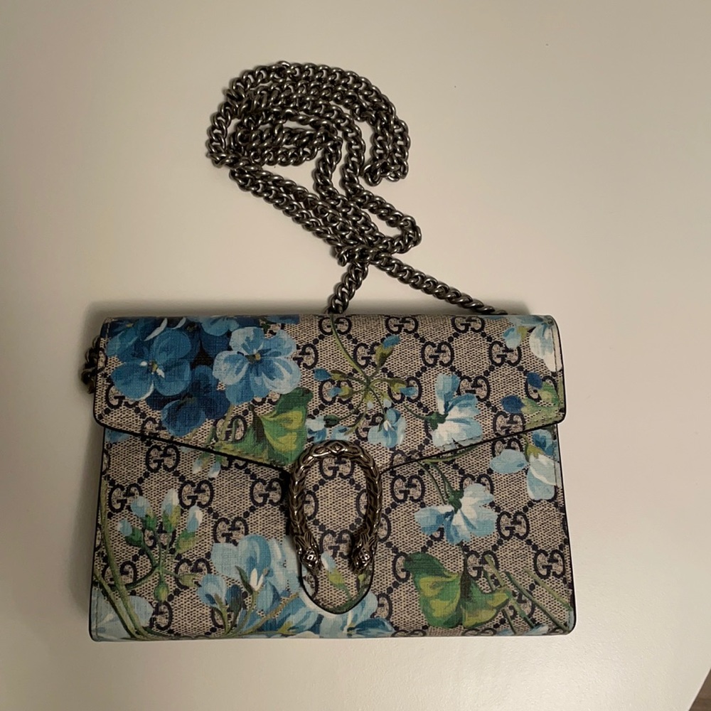 COPY - Authentic Gucci bag, blue flowers print